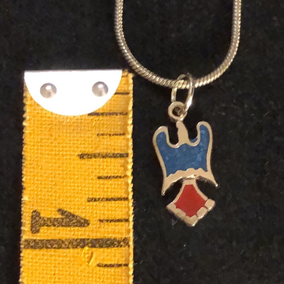 VTG 1970s Native American Pendant Necklace Turquoise/925/Stainless Steel. - Picture 7 of 8